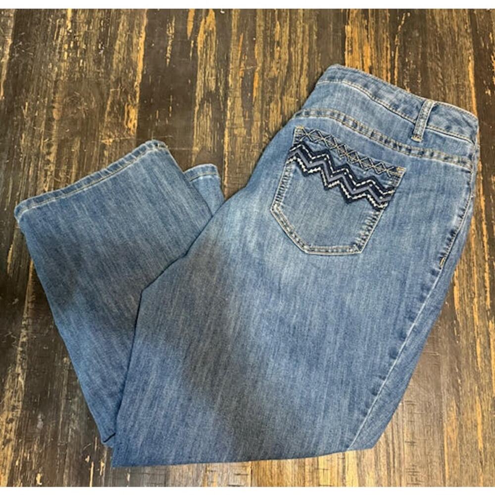 Christopher & Banks Denim Jeans, Size 14, embroidered pockets